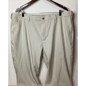 Greg Norman Mens Golf Pants Beige Flat Front Straight Leg Size 40x32‎ Stretch